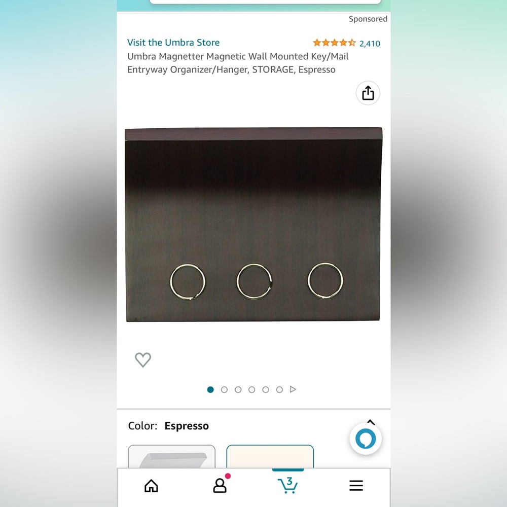 Umbro brand key holder in espresso.